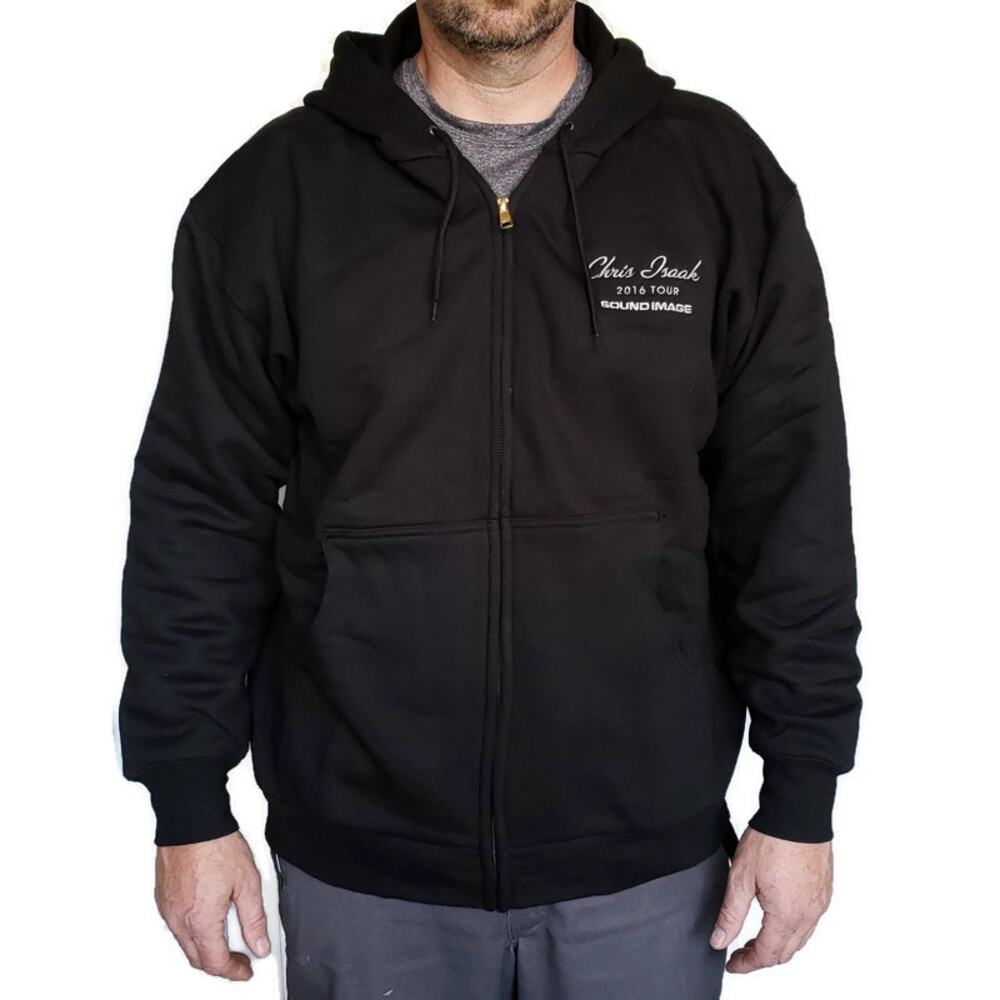 CHRIS ISAAK 2016 Tour heavyweight sweatshirt black hoodie L NEW Crew Exclusive
